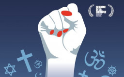 The raised fist is considered a symbol of feminism and the women's rights movement (Image: Detail from the poster for the documentary film "Female Pleasure" by Barbara Miller)
