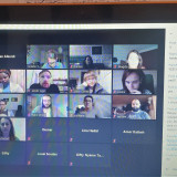 View on the PC screen to the participants of the online seminar /​/​ Photo: Siwan Alkerdi