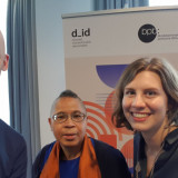 Eric Wrasse, organizer Peggy Piesche and Dorit Machell at the symposium