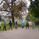 warm up im Park vor dem Reithaus