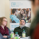 Arbeitsgruppentreffen »Weimarer Erklärung«, Mareike Hage (Deutsch Nationaltheater) und Dr. Alan Bern (Other Music Academy e.V.) v.l.n.r.