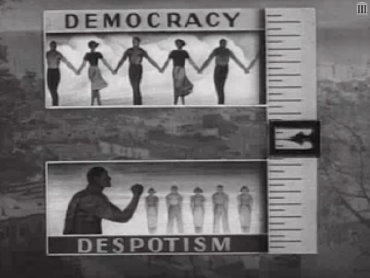 Democracy & utopia: problems and desires (Image: from the film ‘Despotism’, 1946, www.publicdomainreview.org)