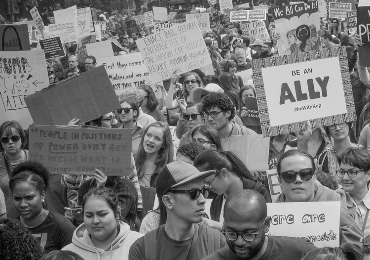 Being an ally and intersectionality (detail from a photo by Philip Cohen)