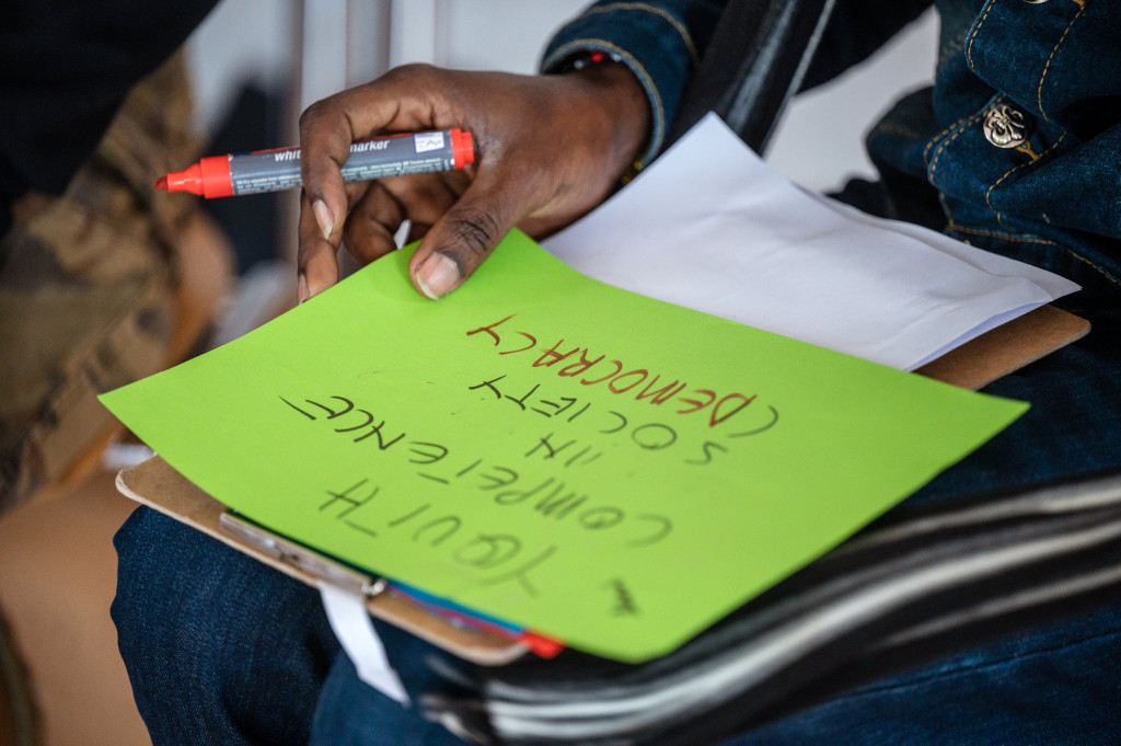Collection of ideas on the topic of democracy during a seminar (Photo: Thomas Müller)